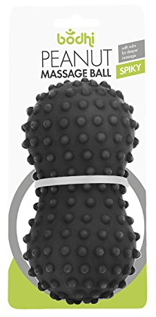 Peanut Massageball, schwarz, für Nacken, unteren Rücken, Triggerpunkt- und Faszien-Massage Duo-Ball (genoppt)