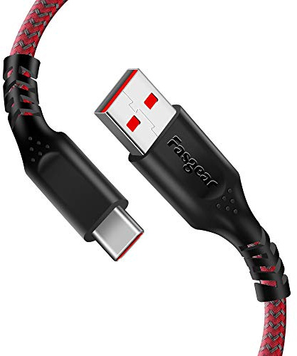 Fasgear Warp Charge 30W Kabel für Oneplus 7 Pro 7T, 1m Dash Charging USB C Kabel Schnellladung Nylon Geflochtene Daten Sync USB Typ C Kabel für Oneplus 7 6T 6 5T 5 3T (1m, Rot)