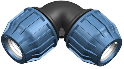 VOXTRADE Rohr-Anschluss 20 mm (Winkel Verschraubung) - PP Klemmfittinge - Blau, Grau, Schwarz