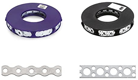 BATIFIX Lochband Montageband | 10m | Montagelochband | Stahl verzinkt | gewellte oder gerade Kante | Kunststoff Kassette ummantelt | Materialstärke 0,8mm (gewellt 12 x 0,8 x 10m)