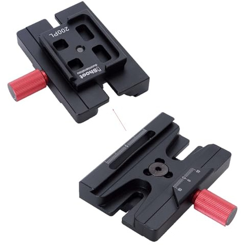 iShoot Tripod Head Clamp Adapter Quick Release Plate Converter for Converting Arca-Swiss Quick Release Plate Used to RC RC2 Standard Tripod Ball Head Clamp, Compatible with Manfrotto 200PL / 410PL