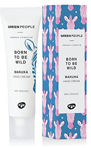Green People, Born To Be Wild Manuka Hand Cream, 30ml, Delight dry hands with this nourishing Manuka hand cream, Vegan & cruelty free, Manuka Extract, Tea Tree, Squalane, Shea Butter