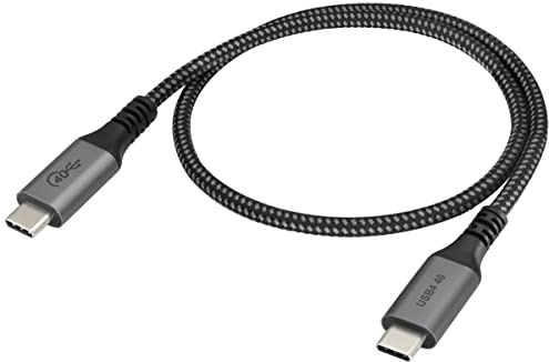 AAOTOKK Cable Thunderbolt 3 TB3 USB4 USB C Cable Extensión Macho 40Gbps 100W Carga Rápida Admite Monitores individuales Dobles 4K/5K60Hz Compatible con MacBook tipo C,Dell,Hub(0,6M/2Pies)