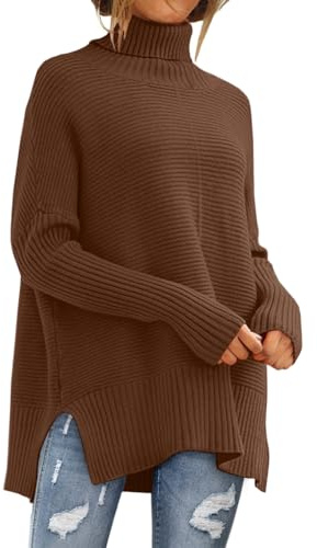 LILLUSORY Womens Turtleneck Oversized Tunic Early Fall Fashion Must Have Sweaters 2026 Casual Long Pullover Plus Size Winter Cute Poncho Cozy Work Old Money Clothes Outfits Clothing Tops Leggings