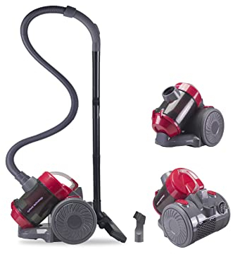 BEPER P202ASP200 Filo Potente Senza Sacco-Aspirapolvere a Traino Ciclonico Compatto 3 Litri, Rosso, 800 W, 3 Liters