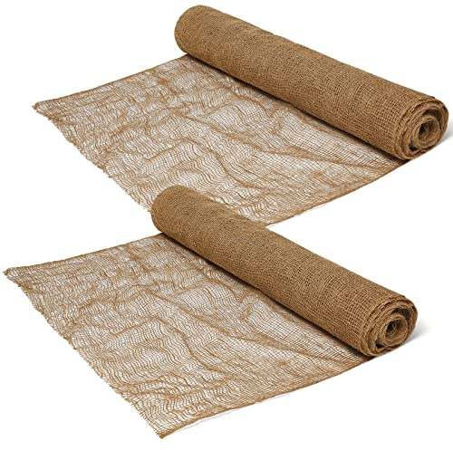2 Stück Jute-Netz, Erosionsschutz-Einlagen, Erosionskontrolle, Decke, Sackleinen, lose gewebt, Pflanzgefäß, Rolle für Garten, Hochbeet, Bodenschoner, 122 cm, 18,3 m