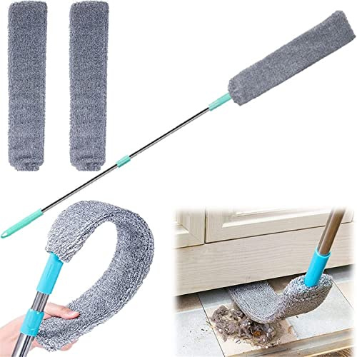 Limpiador de polvo retráctil Gap – Plumero de mano de microfibra, cepillo telescópico para polvo húmedo y seco, debajo del refrigerador y electrodoméstico plumero para el hogar, dormitorio, cocina