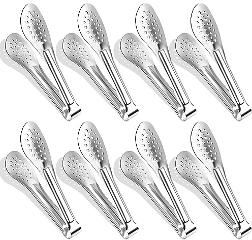 Serving Tongs, Kitchen Tongs,Buffet Tongs, XEVOM Stainless Steel Food Tong Serving Tong,small tongs, Serving Utensils (9 Inch)