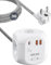 LENCENT PD20W Schnellladung 4 Fach Steckdosenleiste Steckdosenwürfel 7 in 1 Mehrfachsteckdosen Cube Steckdose Steckerleiste mit 2 USB-A & 1 USB-C, USB Mehrfachstecker mit 3 Meter Geflochtenem Kabel
