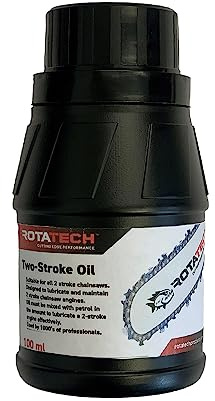 Rotatech 2-Stroke Engine Oil - 100ml 1:50 One Shot two stroke Oil - Self-Mixing Mineral Two Stroke Chainsaw Oil - Suitable for all 2 Stroke chainsaws models.