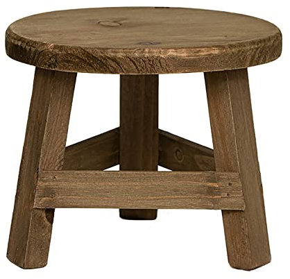 SUNFECILI Holz-Pflanzenständer, Runder Mini-Hocker, Bonsai-Halter, Topf-Ausstellungsregal für Büro, Esszimmer, Innen- und Außendekoration, Mini-Hocker-Ausstellungsständer aus Holz,