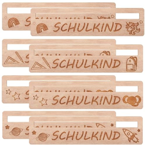 Dianelhall Leselineal Set aus Holz - 8 Stück Lesehilfe im Naturstil, Zubehör zur Konzentrationsförderung & Lesekompetenz, nützlich für Zuhause, Büro oder als kleine Aufmerksamkeit zu Weihnachten