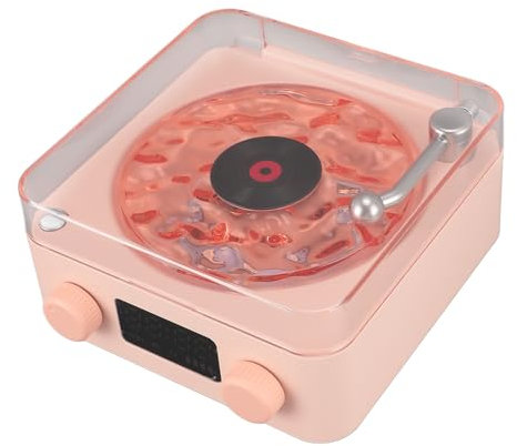 Altavoz Bluetooth Estilo Tocadiscos Vintage, Altavoz Bluetooth Retro Estilo Fonógrafo con Luz Nocturna y Visualización de la Hora Altavoz Inalámbrico Estéreo Pequeño Multifunción