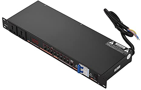 Funien DB2-02 10-Fach Rack-Montage Power Sequence Controller Conditioner Überspannungsschutz Netzteilregler mit LED-Anzeige USB-Schnittstelle für DJ-Equipment Instrument Rigs Audio-Aufnahmesystem