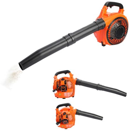 26cc Petrol Cordless Leaf Blower, Garden Leaf Blower and Vacuum, Handheld Leaf Blower Petrol, Portable for Blowing Leaves, Wood Chips, Dust, Garden Debris (Orange)