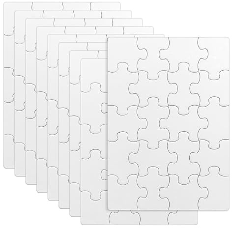 Xerteam 10 Stück Blanko Puzzle Selber Gestalten, DIY Mini Puzzle 13x9cm, Geburtstagsgeschenke zur Verbesserung Des Denkens