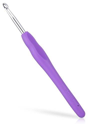 5 mm Kleine Häkelnadel mit Ergonomischem Griff, Häkelnadel mit Langem Gummigriff, Riesige Häkelnadeln zum Stricken für Dickes Garn, Schals, DIY, Wollprodukte (5 mm)