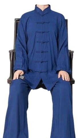 Leeonway Traje De Artes Marciales para Hombres,Tang Traje De Artes Marciales Kung Fu,Traje Hombre De Tai-Chi,CóModo Y Transpirable,Adecuado para Tai-Chi,Kung Fu Y Ocio