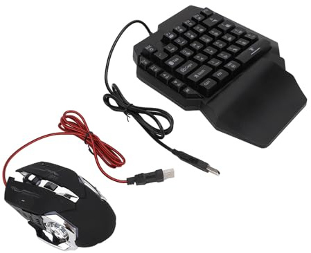 Pyhodi Combo de Juegos Móviles, Teclado y Convertidor de Mouse Keyboard de Juego Hom Hand Gaming Combo Combo Mecánico RGB Teclado Retroiluminado con Reposo en la Muñeca, Jugando