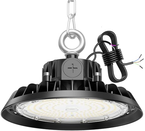 RUISUN UFO 100W LED High Bay Projecteur Garage Light 17000LM Éclairage pour Atelier 6000K 120°Éclairage IP65 Lampe Industrielle Dimmable 60W/80W/100W Usines Entrepôts de Construction Garages Stades