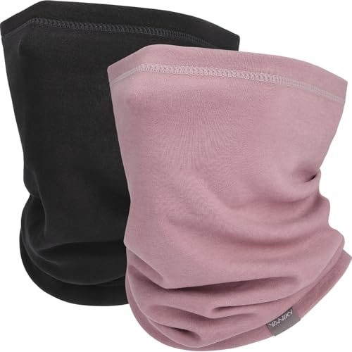 YANIKY Cache-cou Guêtres de cou Unisexe adulte, Noir et rose, Black+Pink