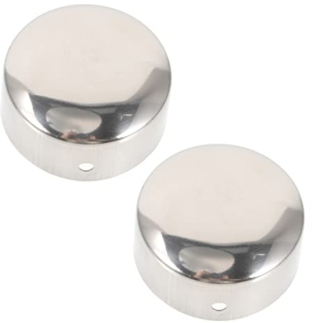 NUOBESTY 2pcs Handrail End Caps 45mm Stainless Steel Screw Hole Metal End Caps for Solid Wood Handrails and Bright Surface Suitable for Schools and Office Buildings