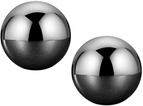 VALICLUD Glaçons à Whisky En Acier Inoxydable 55 Mm, Lot De 2 Boules, Pierre à Glace Pour Boisson, Récupération Rapide, Usage Pour Whisky Et Vin