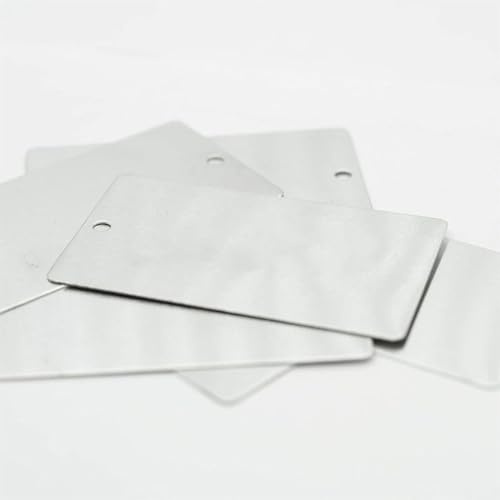 Pflanzenetiketten aus Aluminium, 50 Stück, Metall-Gartenmarker mit einem Loch, wasserdichte Pflanzenetiketten für Setzlinge, Kräuter, Blumen, 4,6 x 8,9 cm, silberfarbenes Pflanzenschild