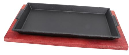 TOBBOMEY Padella in Ghisa Antiaderente e Teglia da Forno per Barbecue, Piastra Teppanyaki Rotonda per Fornelli a Gas e Induzione, Resistente al Calore per Bistecche e Verdure Grigliate