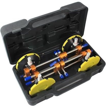 Suglyftare, 2 st/set Sten sömsättare med 6 tums vakuumsugkoppar for granitfogning Sömlösa gummivakuumnivelleringsverktyg(Plastic box)