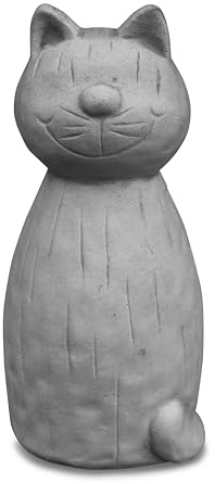 gartendekoparadies.de Steinfigur Katze, Lustige Gartenfigur aus Steinguss, Grau, Frostsicher, H. 22 cm, 9 x 10 cm, 2 kg, für Außenbereich (Katze)
