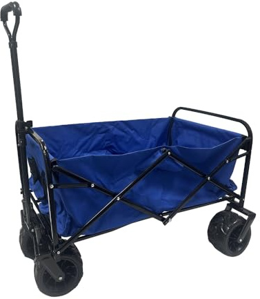 VERDELOOK | Carrello da Trasporto Pieghevole 98x63x76/100 cm, Carrello con Struttura in Acciaio Verniciato e Vasca in Poliestere Rivestito PVC, Manico Telescopico, Ruote in PVC, Portata 70 kg