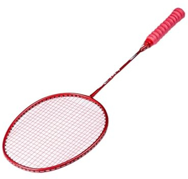 CaFfen Badminton Set Racchetta da Badminton Ultraleggera 95 g, Resistenza alla trazione di 13 kg, Sport all'Aria Aperta, Fibra Carbonio + Titanio(1PCS Red AirFilm)