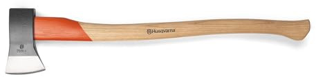 Husqvarna 27-Inch German Style Splitting Axe, Ash Wood Handle and Forged Steel Axe Head, Includes Durable Cover