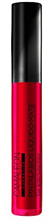 Camaleon Cosmetics - Pintalabios líquido mate - Tono rojo carmín - Permanente 16h - Vegano