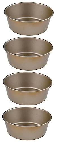 Cabilock 4 Pièces Moule à Hamburger Plaque De Cuisson Ronde Moules à Gâteaux Ronds Moule à Gâteau En Aluminium Plat De Cuisson En Acier Inoxydable Acier Carbone Fournitures De Cuisson Pain