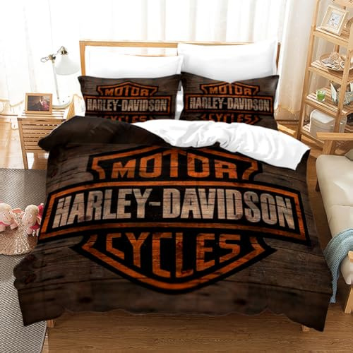 WolWes Bettwäsche-Sets 2 Teil Mit Motorcycle Motiv,Bettbezug 135x200cm, 1 x Kissenbezug 80x80cm, Motocross Motorrad Motiv bettwäsche Set 135x200（C1）