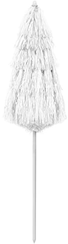 Homgoday Parasol de plage Hawaii Blanc 180 cm, mobilier pour maison intérieure extérieure salon chambre à coucher
