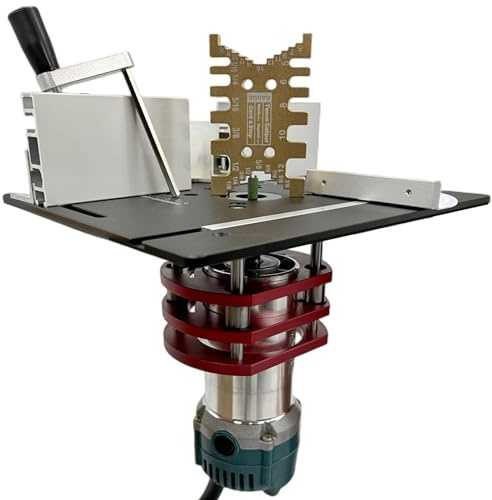 Präzisions-Oberfräsenlift, Oberfräsen-Lift-Kit - Manuelles Hebe-Router-Hebesystem-Kit - Tischkreissägen-Einsatz-Grundplattensystem, manuelles Hebeset, Gravierwerkzeuge zum Schlitzen, Trimmen, Anfasen