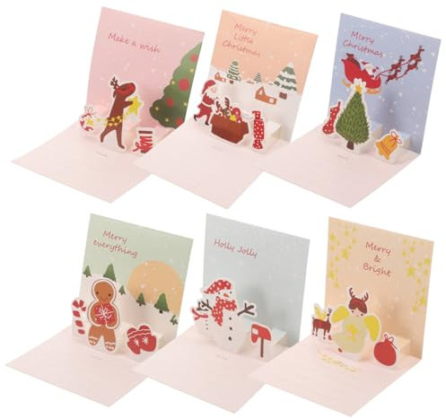 HAPINARY 6 Sätze Weihnachtskarten Segen Karten Papier Grußkarten Für Weihnachten Mit Einzigartigem Muster