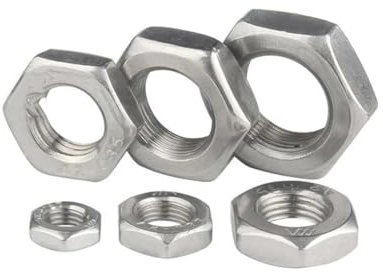 Feingewinde, flache Sechskant-Mutter, dünn, M6, M8, M10, M12, M14, M16, M18, M20, Teilung, 0,75/1/1,25/1,5 mm, 304 A2 Edelstahl
