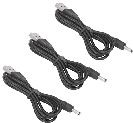 Fdit Cavo di Alimentazione USB Cavo di Ricarica Jack 3,5x1,35 Mm per Altoparlante del Telefono con Ventola, Confezione 3