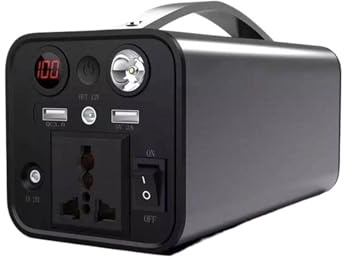Centrale elettrica portatile, 2 pezzi 180W stazione di alimentazione portatile generatore solare banca di emergenza for casa campeggio ,Power Station Portatileper Campeggio, Viaggio(Black,220v)