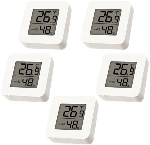 5Pcs Room Thermometer, Digital Room Thermometer Hygrometer, Bedroom Thermometers Suitable for Maintain Healthy Spatial Conditions