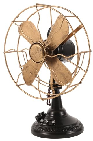 Cabilock Ventilador de Mesa Vintage Retro de Hierro, Adorno de Escritorio Estilo Antiguo y Diseño Clásico para Ambiente Sofisticado