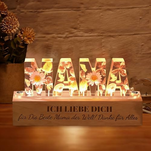 MOPDHU Muttertagsgeschenke für Mama - Geschenke für Mama von Tochter ＆ Sohn - LED Lampe Nachtlicht Muttertag - Mamas Geschenk für Muttertag, Geburtstag - Geschenkideen für Mütter