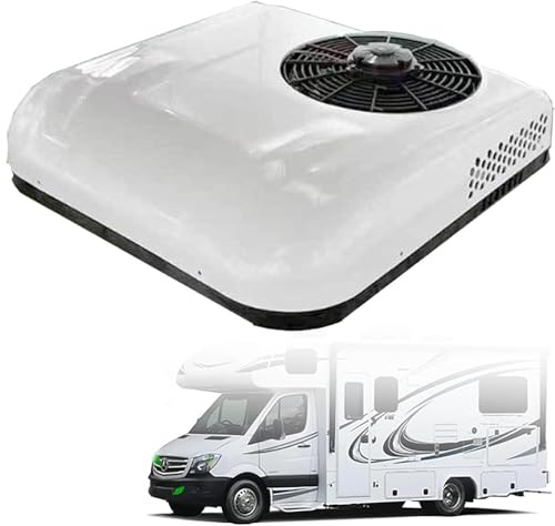 UIBAO Climatiseur 12V/24V DC pour RV - Système de Climatisation électrique de Toit et de Stationnement Ultra-Mince pour Camping-Car, Voiture, Camion, Camper 12V