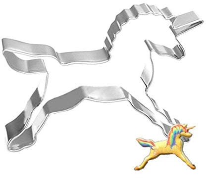 Lazeny 2x Cartoon Tier Ausstechformen Edelstahl 3D Ausstecher Keksausstecher Plätzchen Keks Schimmel Plätzchenformen Keksform Ausstecher Sandwich Toast Brot Form Cutter Backen Küche Zubehör-Einhorn