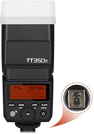 GODOX TT350F TTL Kamerablitz Speedlite, 2.4G HSS 1/8000s TTL GN36 Elektronischer Blitz für Fuji-Digitalkamera