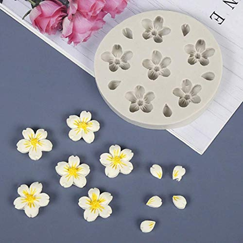 DJSK Sakura Kirschblüten Silikonform Zuckerhandwerk Schokoladensilikonform Cupcake Fondant Dekorationswerkzeuge Kuchen Kaugummipaste Form